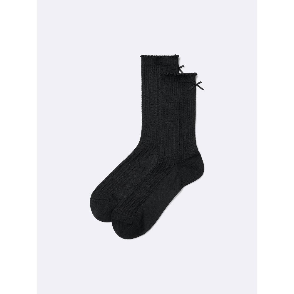 Gu By Uniqlo Crew Socks Back Ribbon
