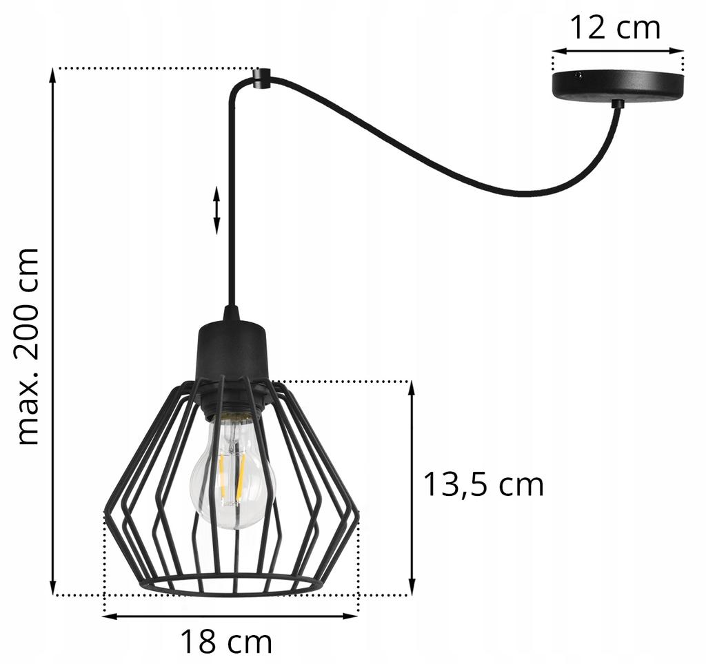 Hanging Lamp, Ceiling Chandelier, Wire Shade, Led