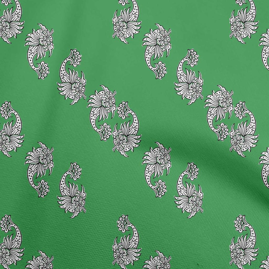 oneOone Georgette Viscose Green Fabric Block Sewing Material Print Fabric By The Yard 42 Inch