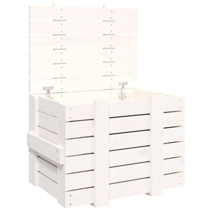 VidaXL Storage Box White 58x40.5x42 Cm Solid Pine Wood 824994