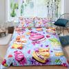 Ice Cream Duvet Cover Set Delicious Food Theme Polyester Quilt Cover King Queen Full Size For Kids Bedding Set With Pillowcase