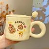 Souvenir Girls Cute Ceramic Mug with Lid Water Cup Practical Cup Kindergarten Student Gift Small Gift