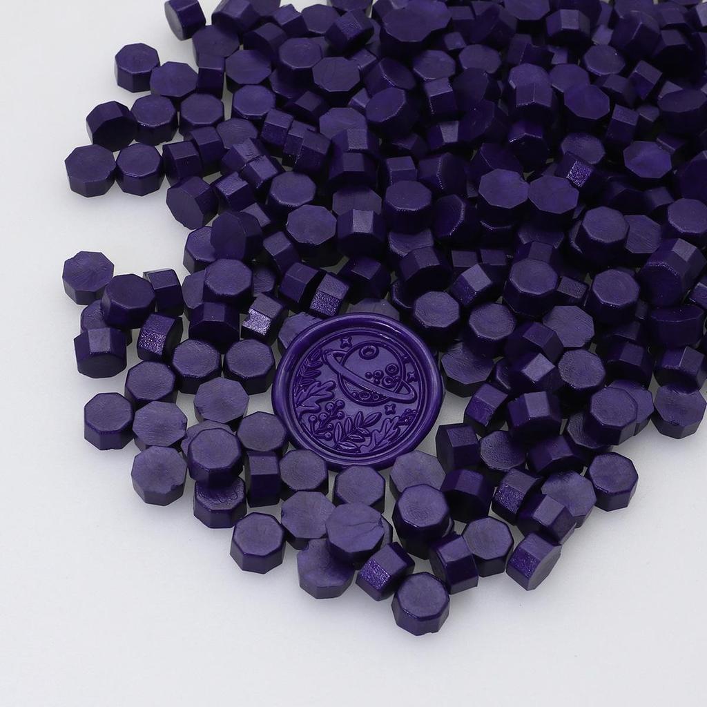 148 Pearlescent Octagonal Sealing Wax Beads - Mixable Colors, 500g Package