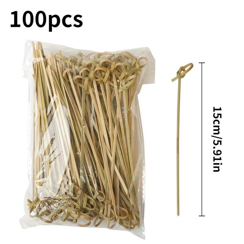 100 Stück Einweg Bambus Lebensmittel Obst Zahnstocher Salat Kuchen Dessert Gabel Stick für Hochzeit Geburtstagsfeier Deko Cocktail Zahnstocher