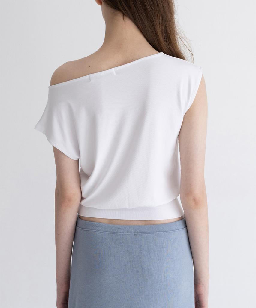 Yansisi Soft One-Shoulder Top - White