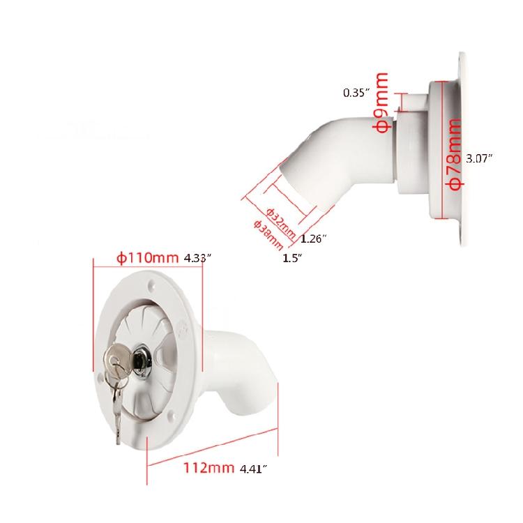 RV for Fresh Water Locking Cap with Inlet Gravity Filling for Hatch for Camping