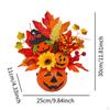 Künstlicher Kürbis Halloween Dekoration Tischaufsatz Ahornblätter Beerenblüten für Herbst