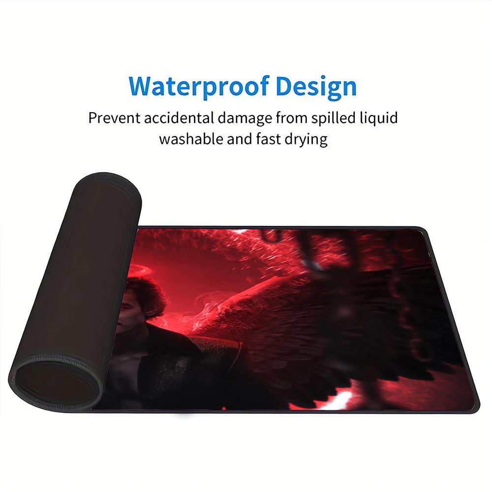 Dark Angel Wings Large Gaming Mouse Pad Nonslip Rubber Base Waterproof Desk Mat For Office Pc Laptop