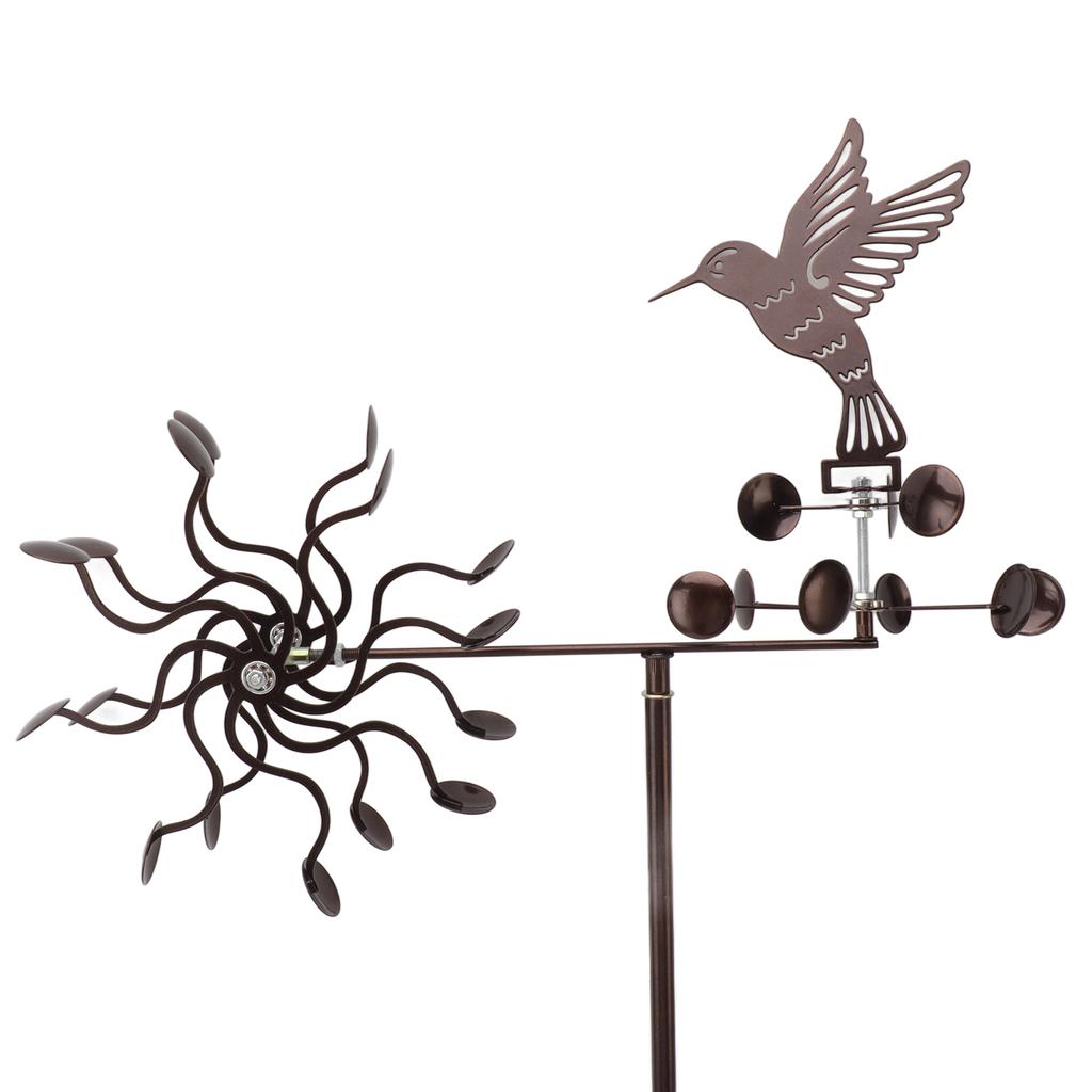 Wind Spinners Iron Hummingbird Metal Windmill Wind Sculpture for Outdoor Lawn Yard Patio Garden