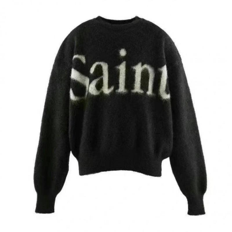 Mens Oversized Mohair Blend Knit Sweater