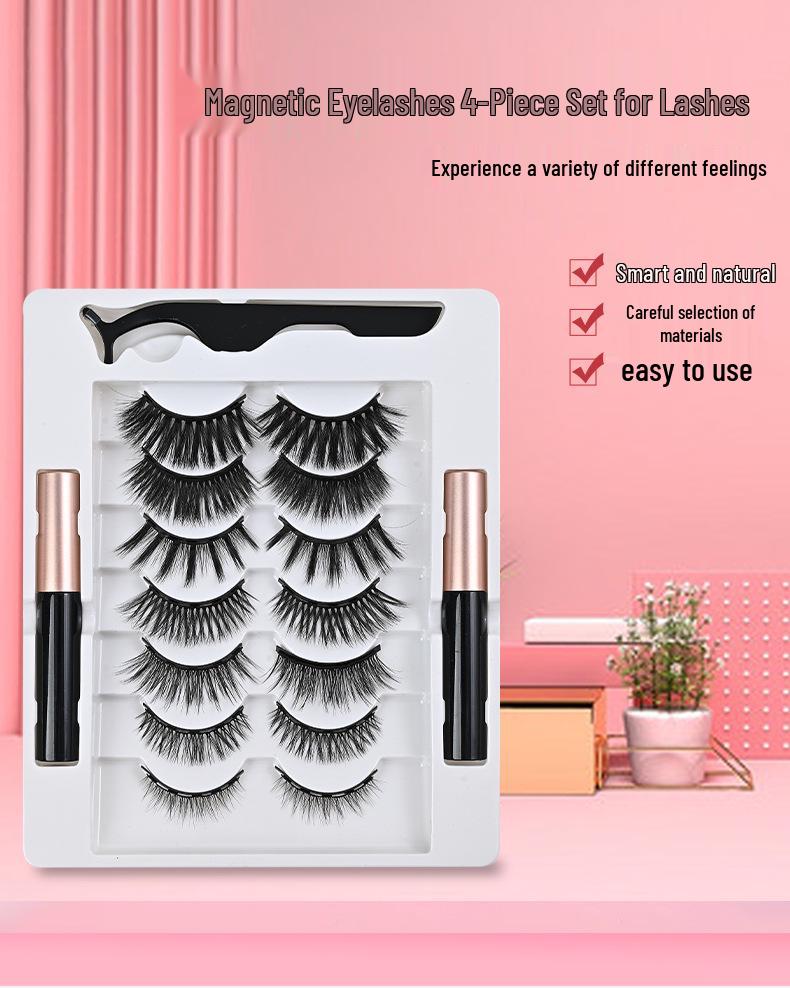 Natural Long Magnetic False Eyelashes - Thin Style Grafted Extensions