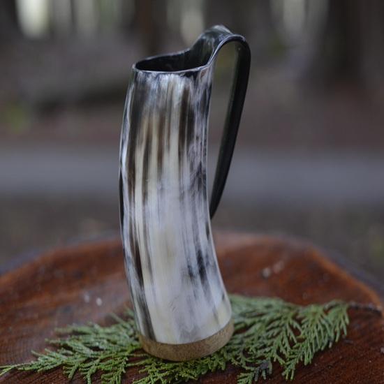 Set of 4 Drinking Horn Mug Tankard OX Horn Mugs Beautiful Gift for Gentlemen Your Lovers, Christmas, New Year, Wedding Gift
