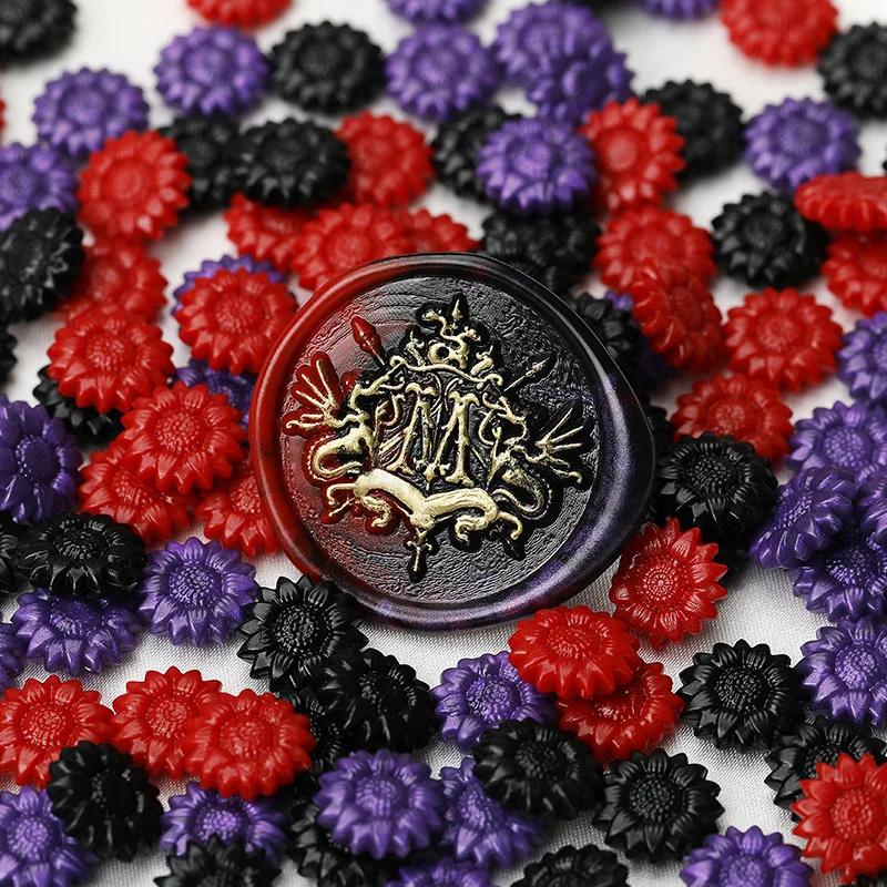 500g Cute Beautiful Mixed Color Sunflower Sealing Wax Particles  for Invitation Envelope Sealing Craft Decoration