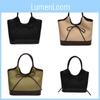 Chic Fashionable Bowknot Color Block Tote Bag Trendy Large Capacity Handbag