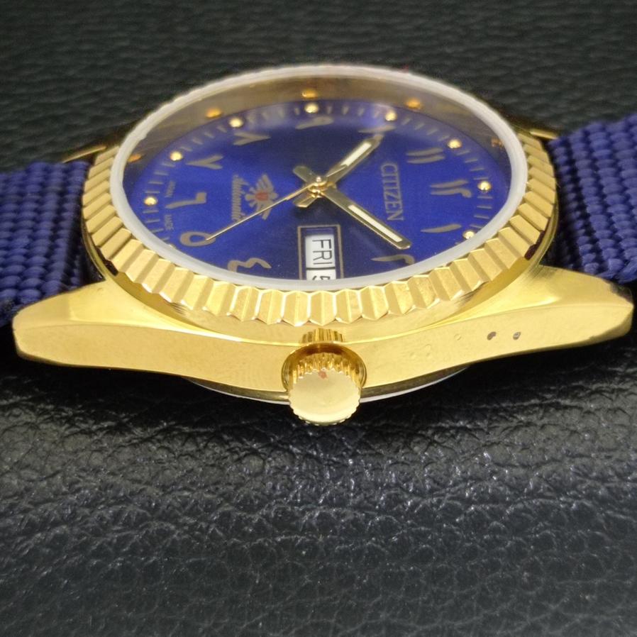RENOVOVANÉ JAPONSKÉ CITIZEN AUTOMATIC 8200 PÁNSKÉ ARABICKÉ HODINKY S BLUE CIFERNÍKEM a427234-2
