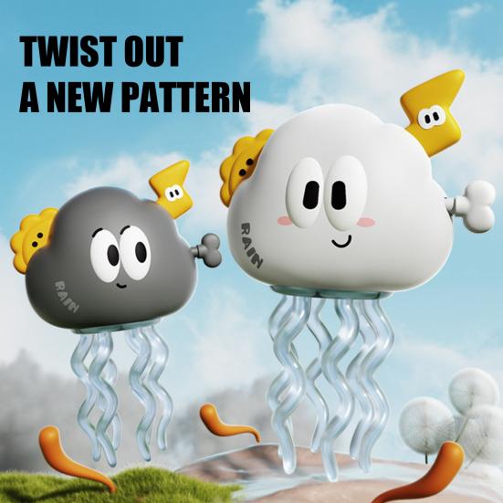 Wind-up Dancing Cloud Toy Educational Clockwork Spring Rainy Cloud Toy Toddlers Boys Girls Interactive Crawling Cartoon Cloud Toy