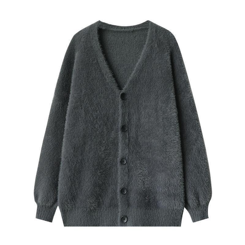 Mink Fleece Sweater Jacket New Early Autumn New Women's Clothing High-end Lazy Wind Knitted Cardigan Women