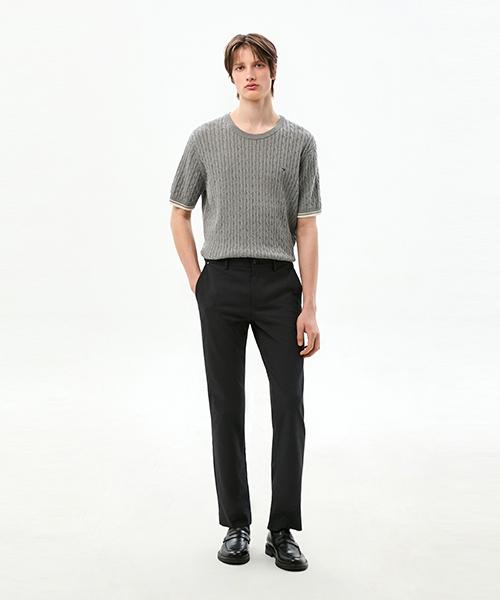 TOMMY HILFIGER Cable Crew Neck Short Sleeve Sweater (T12G1Kpo700Ml1P91)