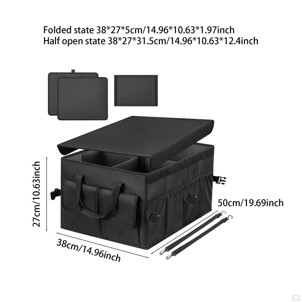Trunk Organizer for Car Folding,Non Slip Bottom,Sturdy Storage Box Foldable Cargo Net