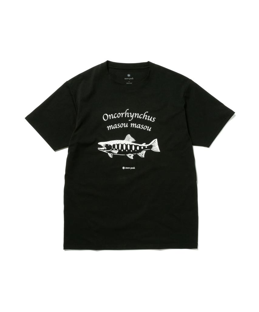 Logo Toned Trout Yamame size Camping Outdoor Festival [Snow Peak] T-Shirt T-Shirt LBLACKTT2510-TS02