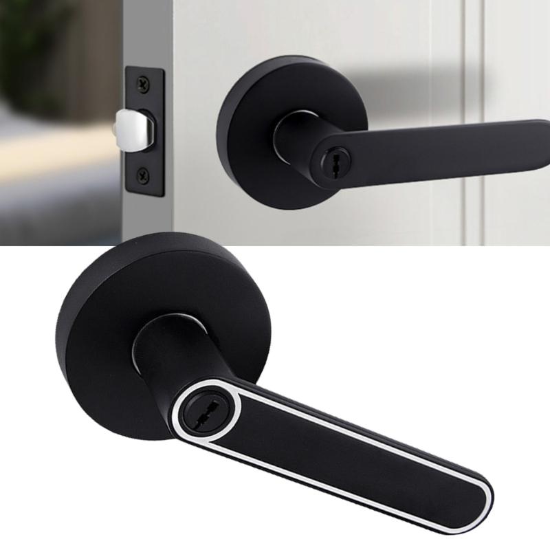 Door Levers Lock with Door Stoppers and Hinges Left/Right Handed Door Levers Handle Lock Bathroom Privacy Lock Enduring