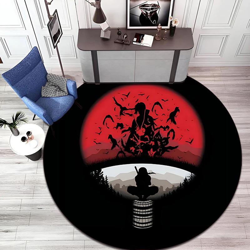 Famous Cartoon NARUTO Protagonist Uzumaki Naruto Round Carpet Soft Home Decoration Anti-slip Door Mat Outdoor Picnic Mat Carpet M7