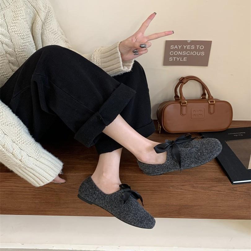 Women's shoes French soft-soled flat-soled single shoes Women's Autumn 2025 new round head one-pedal deep-mouth single shoes