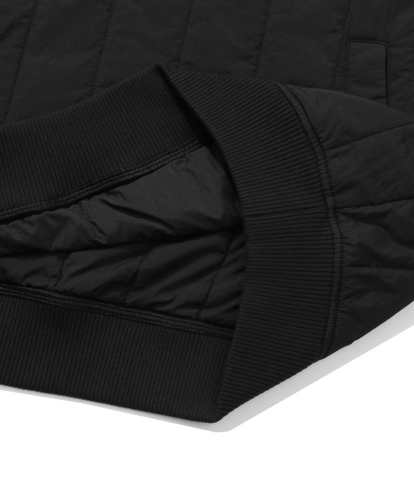 COVERNAT Quilted Half Zip Oversized Sweatshirt Black