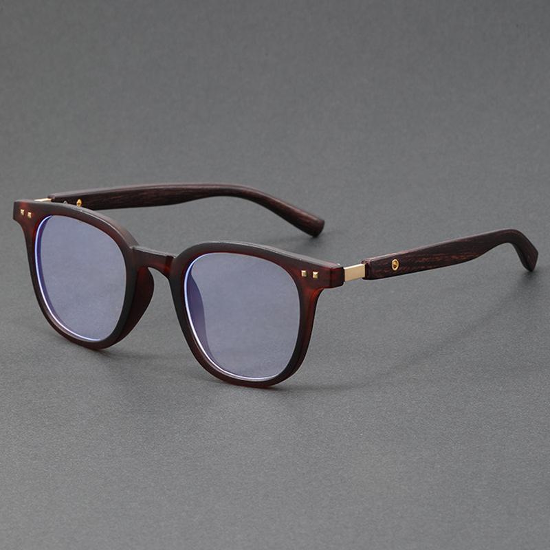 

Trendy Anti Blue Light Wooden Grain Leg TR90 Glasses, Men Women Big Square Blue Ray Blocking for Computer Glass Frames F83026 коричневый