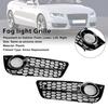 2PCS Honeycomb Front Fog Lamp Cover Grille Grill Fit A5 2007-2011