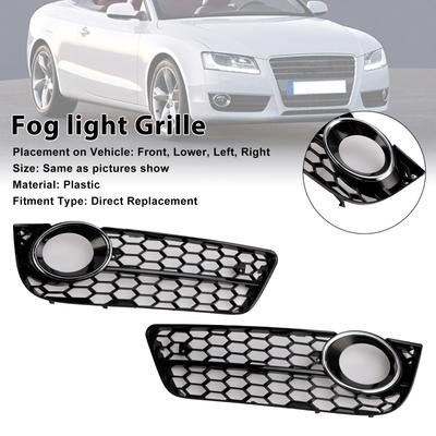 2PCS Honeycomb Front Fog Lamp Cover Grille Grill Fit A5 2007-2011