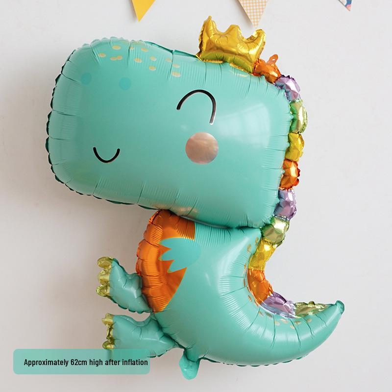 Dinosaur & Forest Animal Balloon Arrangement for Children's Party: Lion, Rabbit, Tiger Decor