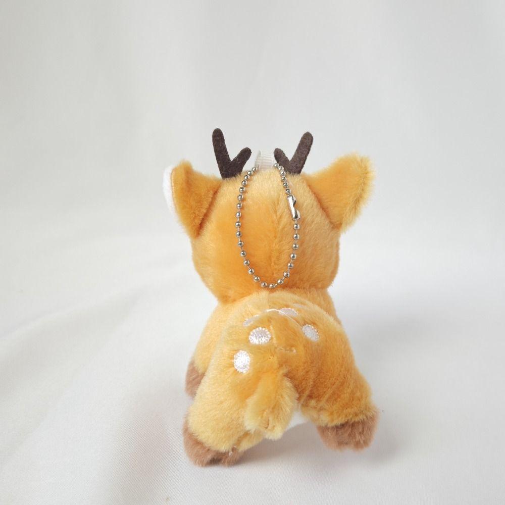 Fawn Keychain Deer Plush Toy Stuffed Animal Fluffy Elk Doll Stuffed Deer Keychain  Hanging Decor