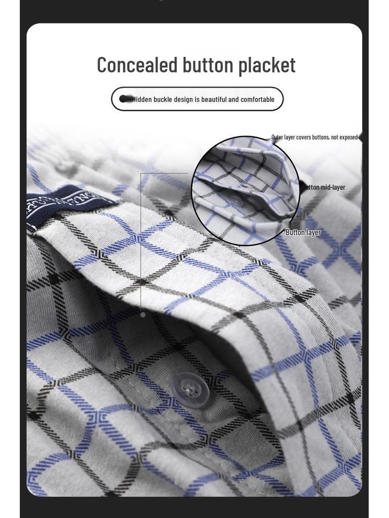 Men's High Waist Cotton Boxer Shorts - Loose Fit Sleep & Home Pants, Plus Size, Lightweight Four-Corner Design