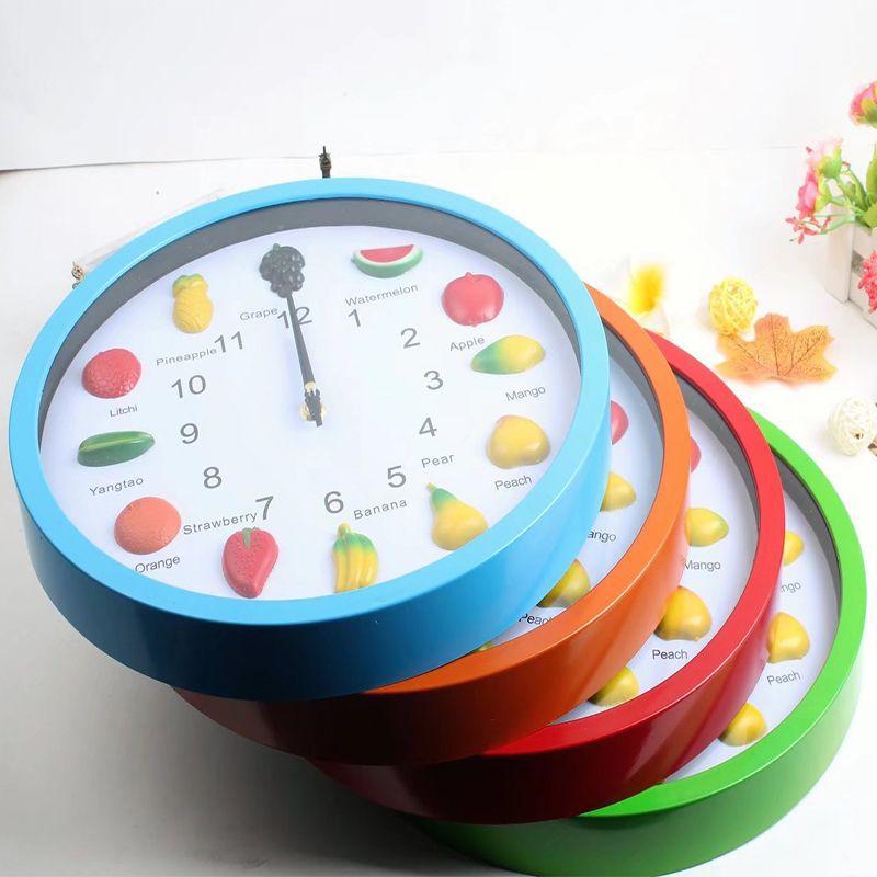 Wall Clock Three-dimensional Fruit Living Room Wall Clock Bedroom Silent Creative Wall Hanging Watch Home Quartz Clock