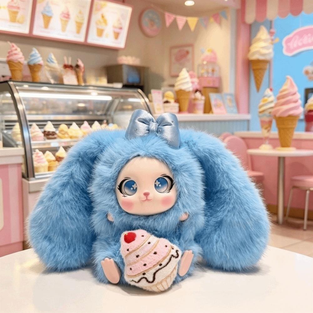 Big Ear Rabbit Plush Keychain Ornaments Car Key Ring Cute Bunny Doll Pendant Gift For Girls