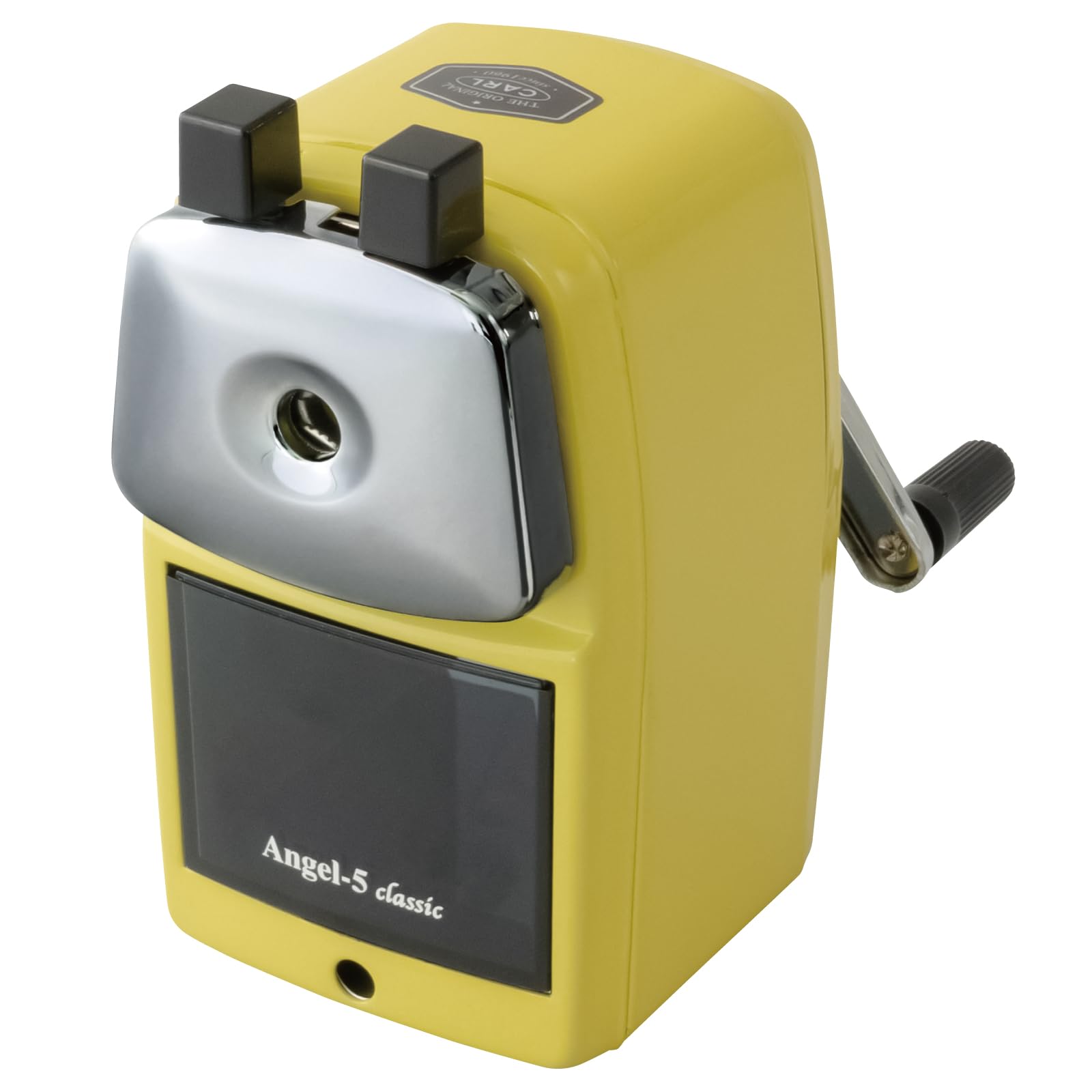 Carl Manufacturing Angel 5 Classic Desktop Manual Pencil Co., Ltd. Sharpener, Steel, Yellow, A5CL-Y