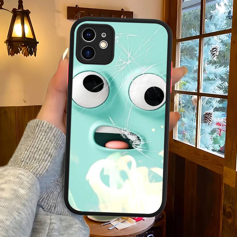 Funny Face Matte Translucent Phone Case For Iphone 16 ProMax 15 14 13 12 11 X XS PRO Plus