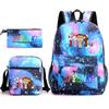 New rhythm box Sprunki music game schoolbag backpack pencil bag three-piece set student heat transfer backpack