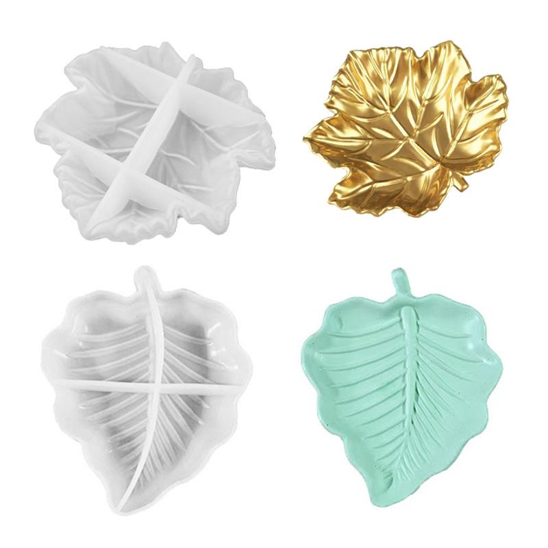 3D Maple Leaf Ash Tray Resin Mold Silicone Large Tray Resin Casting Mold Jewelry Container Art For Diy Resin Coasters