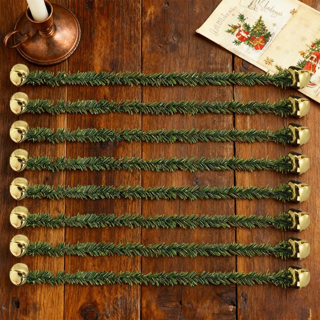 Garland Ties 8 Piece Wreath Hanger With Bells Garland Ties For Stairs For Christmas Tree Lights Bows Stairs Railing Holiday