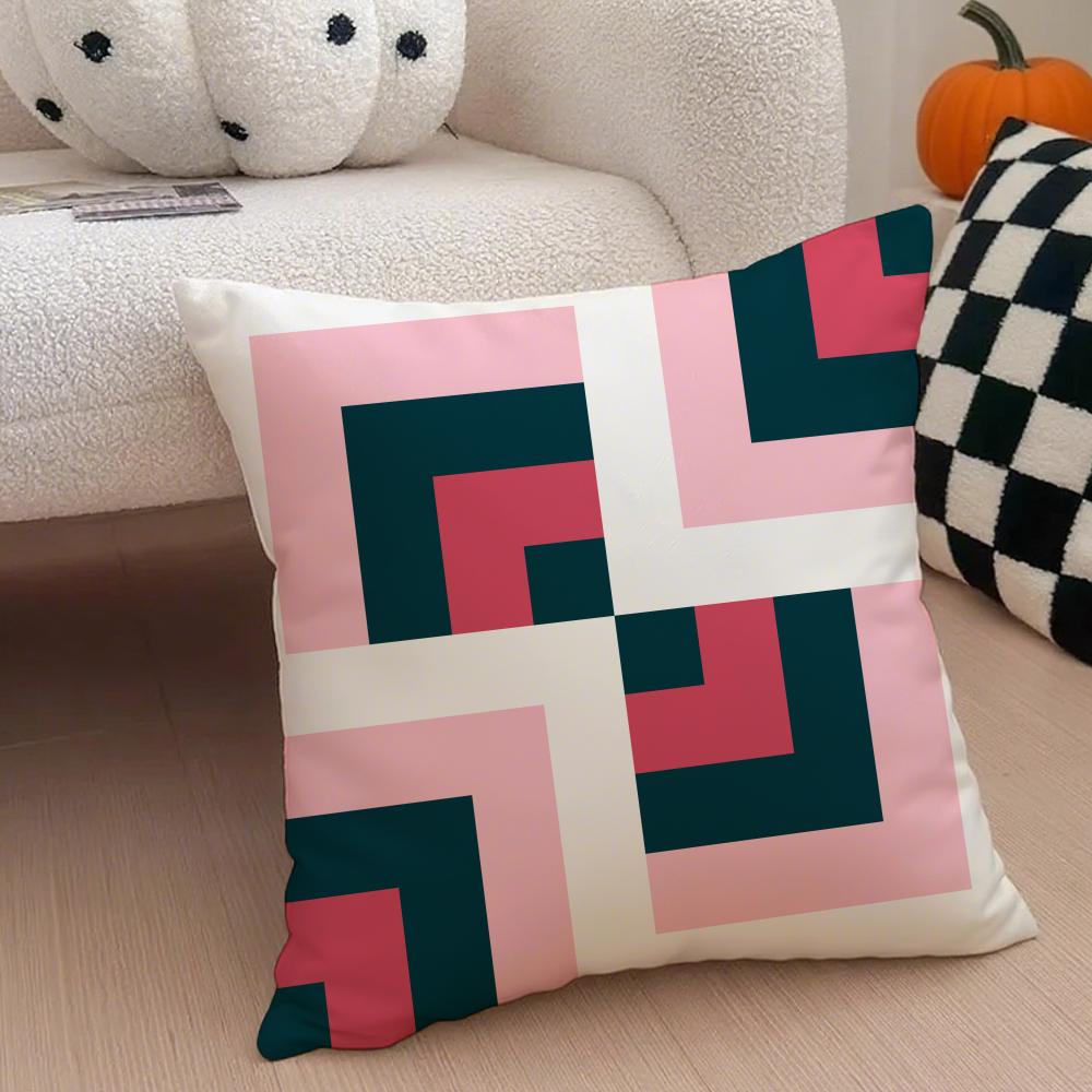Exotic Portuguese Style Geometric Graphics Art Cushion Cover Throw Pillow Cover Hidden Button Durable Polyester Chair Cushion