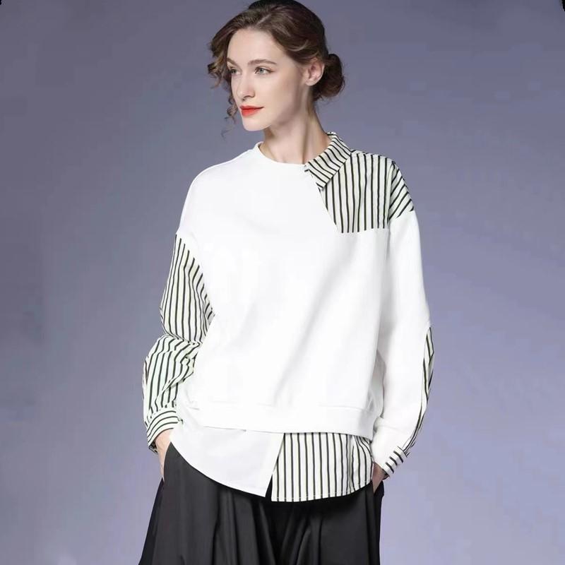 Long Sleeve Oversized Vintage Casual Loose Long Spring Autumn T Shirt Tops Women T-shirt