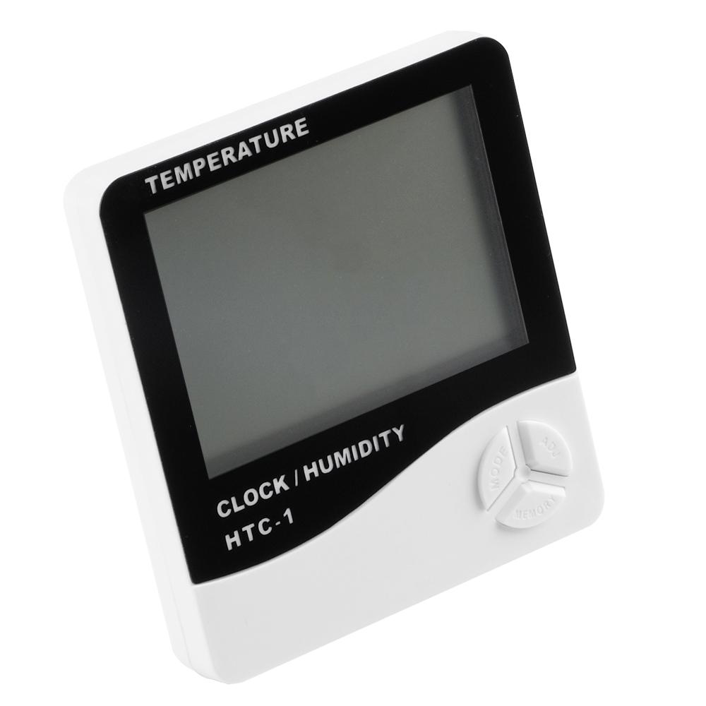 1PC HTC-1 LCD Elektronisches digitales Temperatur-Feuchtigkeitsmessgerät Home Thermometer Hygrometer Indoor Outdoor Wetterstation Uhr