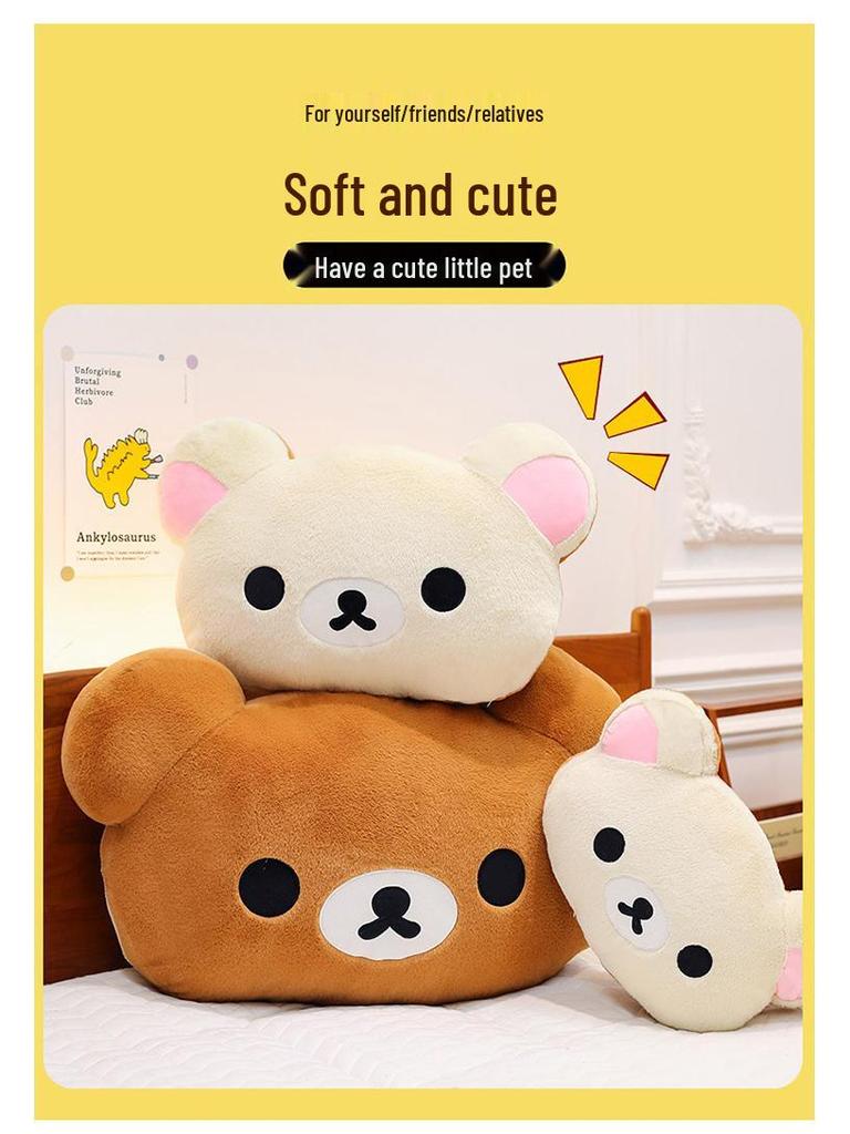 Cute Rilakkuma Double-Sided Plush Pillow - Perfect Valentine's Day Gift
