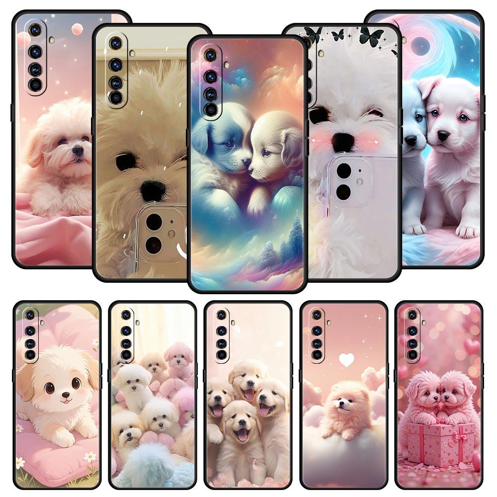 Cute Little Dog Case For Realme C67 C63 C55 C53 C35 C25 C21 GT 2 3 5 6 10 11 12 13 Pro Plus 5G Soft TPU Phone Cover Fundas Capas