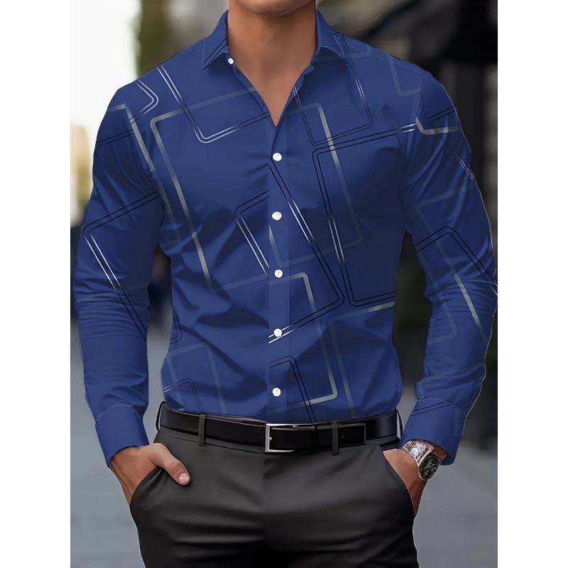 New European and American Style Men's Long Sleeved Spring Shirt Minimalist Line Business Casual Shirt High-End Menswear Clothing