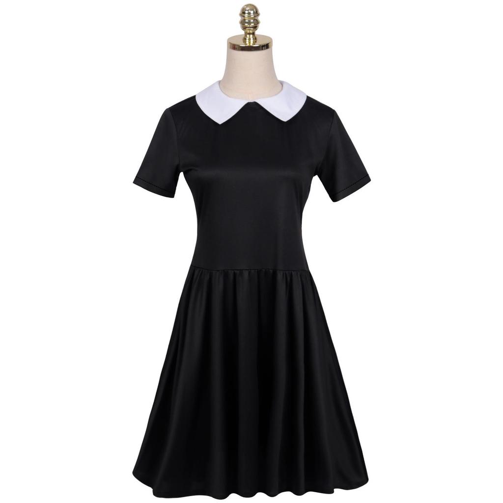 Damen Schwarz Halloween Filmcharakter Cosplay Abschlussballkleid