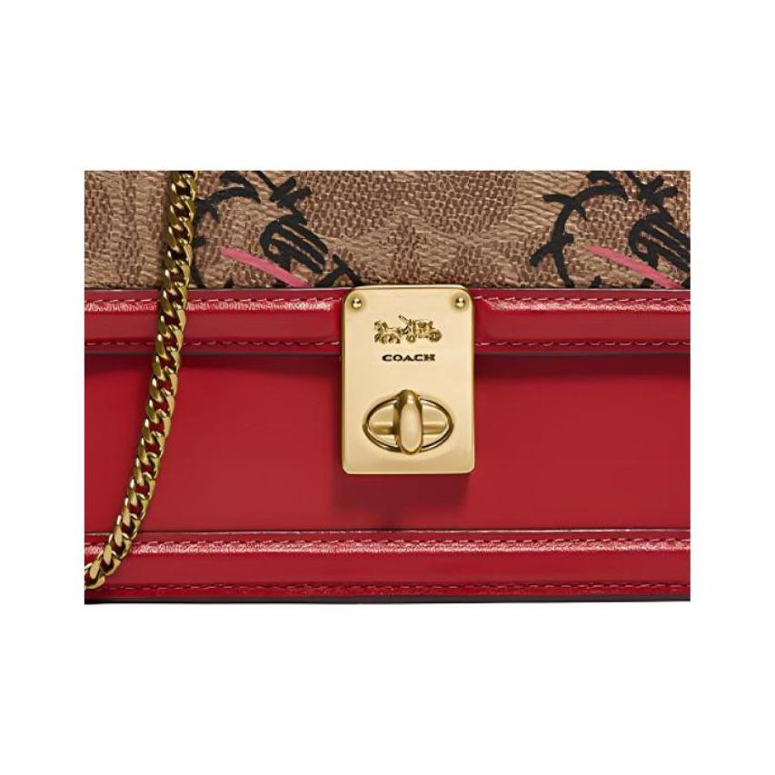 Coach Hutton 15 Synthetic Leather Shoulder Bag Women Shoulder Bag Red 5458-B4QUP