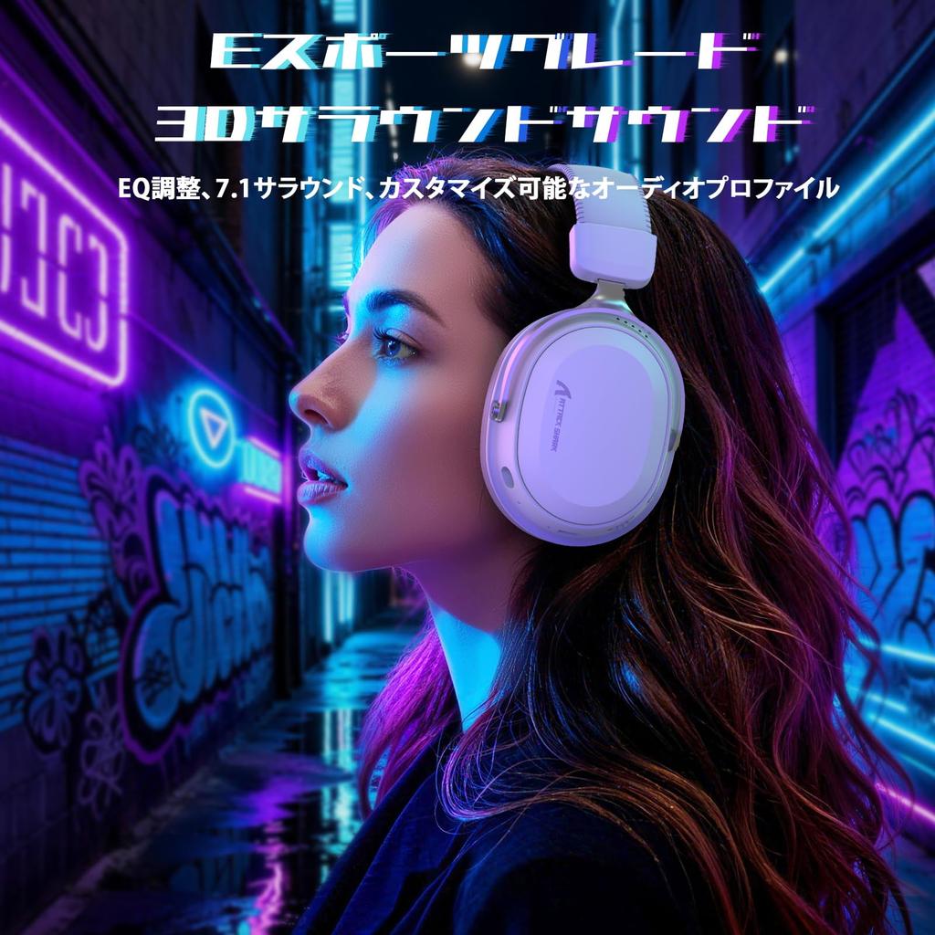 ATTACK SHARK L30PRO Gaming Lightseed Surround Lightweight Aluminum 1100mAh Long Battery Detachable 50mm Low Latency Bluetooth Wired Compatible with